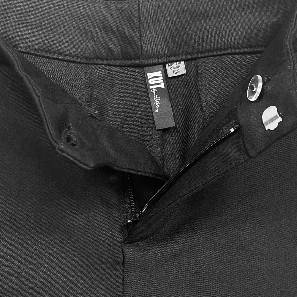 KUT from the Kloth Black Straight Leg Trousers Stretch Work Pants 16S - Picture 3 of 5